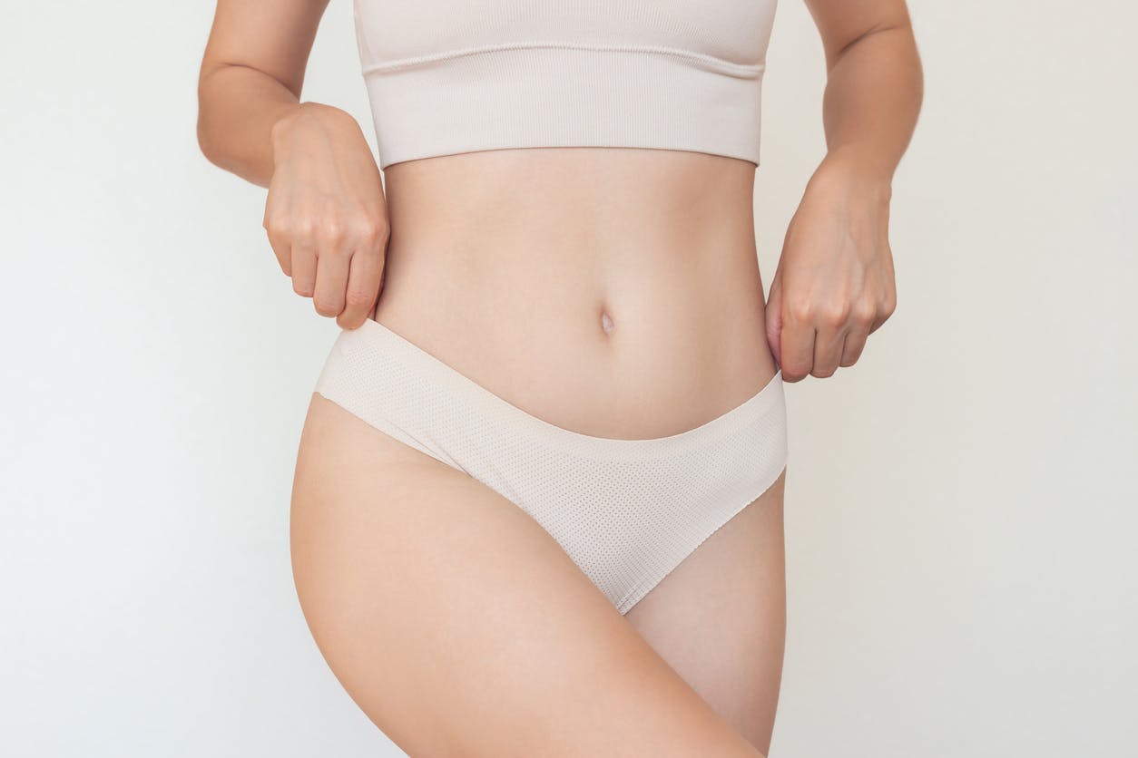 woman in white underwear