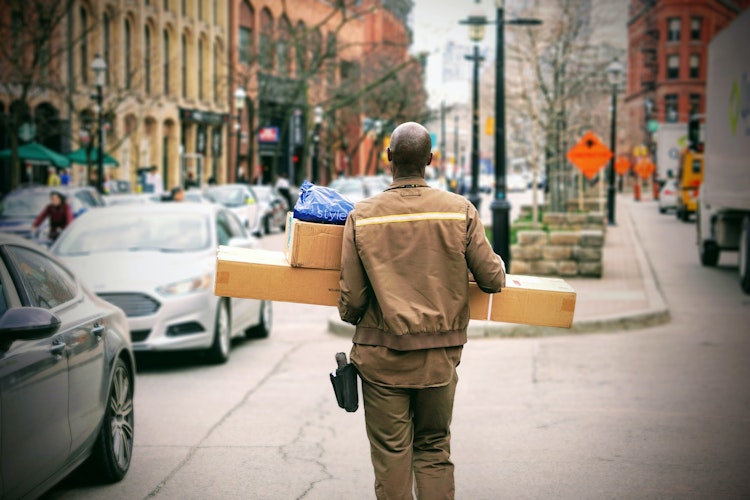 a man delivering a parcel