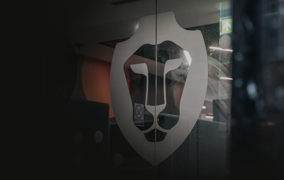 A door to BPP showing the Lion's head logo