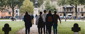 Students walking outside