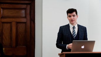 BPP graduate Sam Eskdale at a mock trial