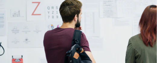Students looking at a whiteboard