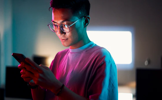 Person looking at a phone