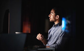 Man sitting at a comoputer