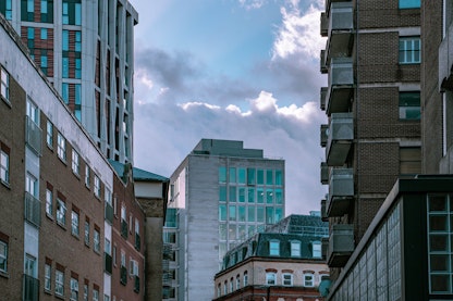 Shot if buildings with blue sky