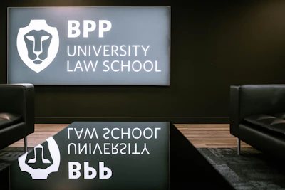 A sign reading BPP University Law School