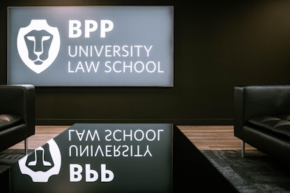 A sign reading BPP University Law School
