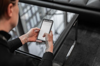 A woman on a mobile phone