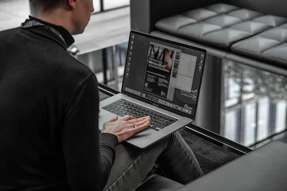 A woman on a laptop