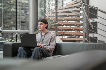 Student on a laptop