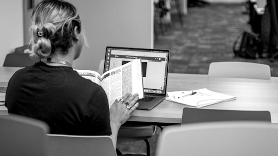 A person studying