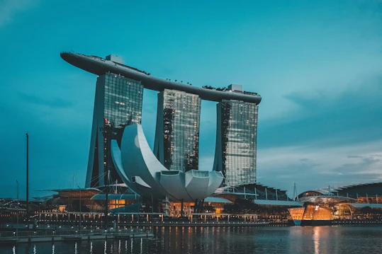 A photograph of the Petronas towers in Singapore