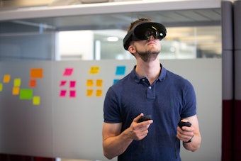A man wearing a VR headset