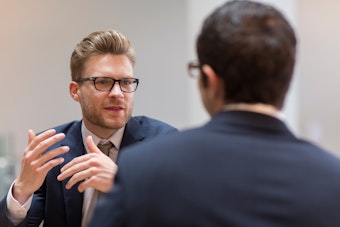Two males speaking