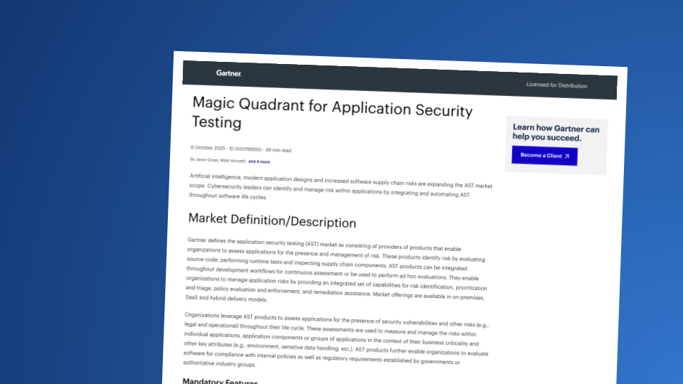 2025 Gartner® Magic Quadrant™ for Application Security Testing