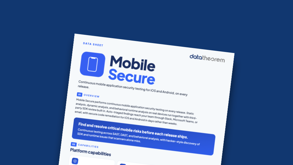 Mobile Secure Data Sheet