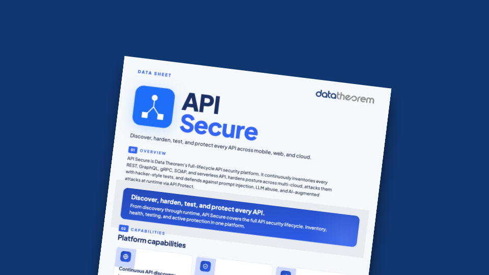 API Secure Data Sheet