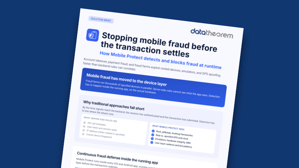 Mobile Protect Anti-Fraud Solutions Brief