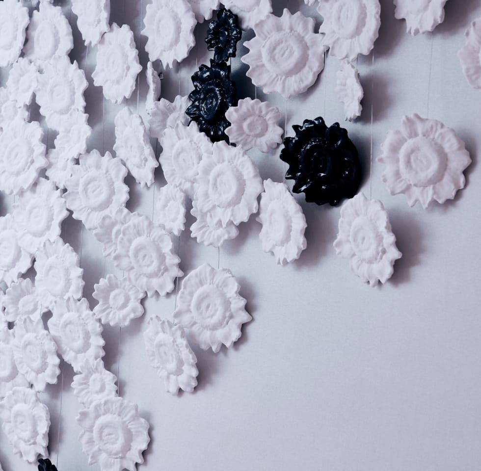 Art display of flowers
