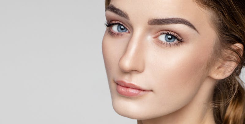Woman with blue eyes