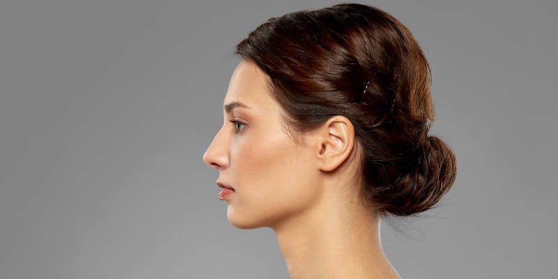 Side profile of woman's face