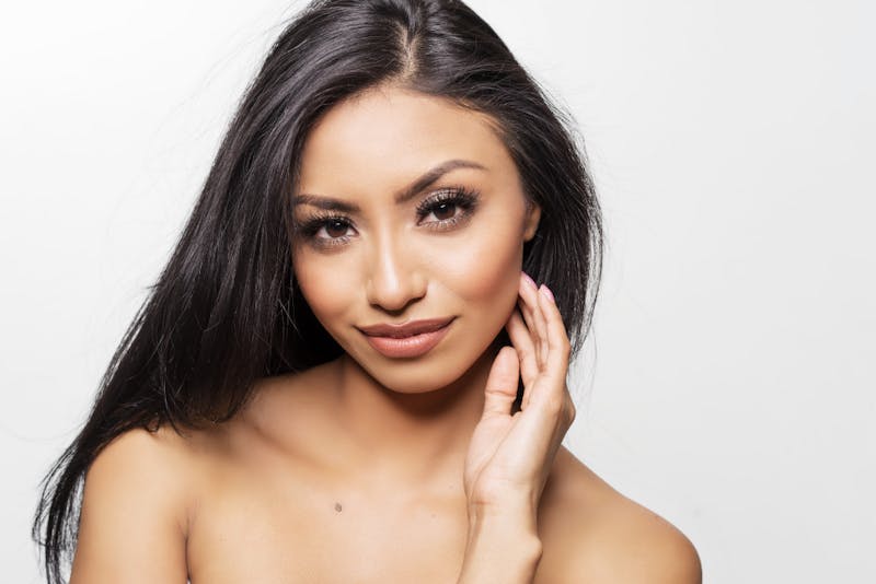 Woman with long black hair