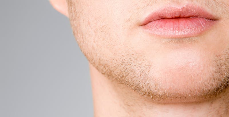 close up of a man's chin