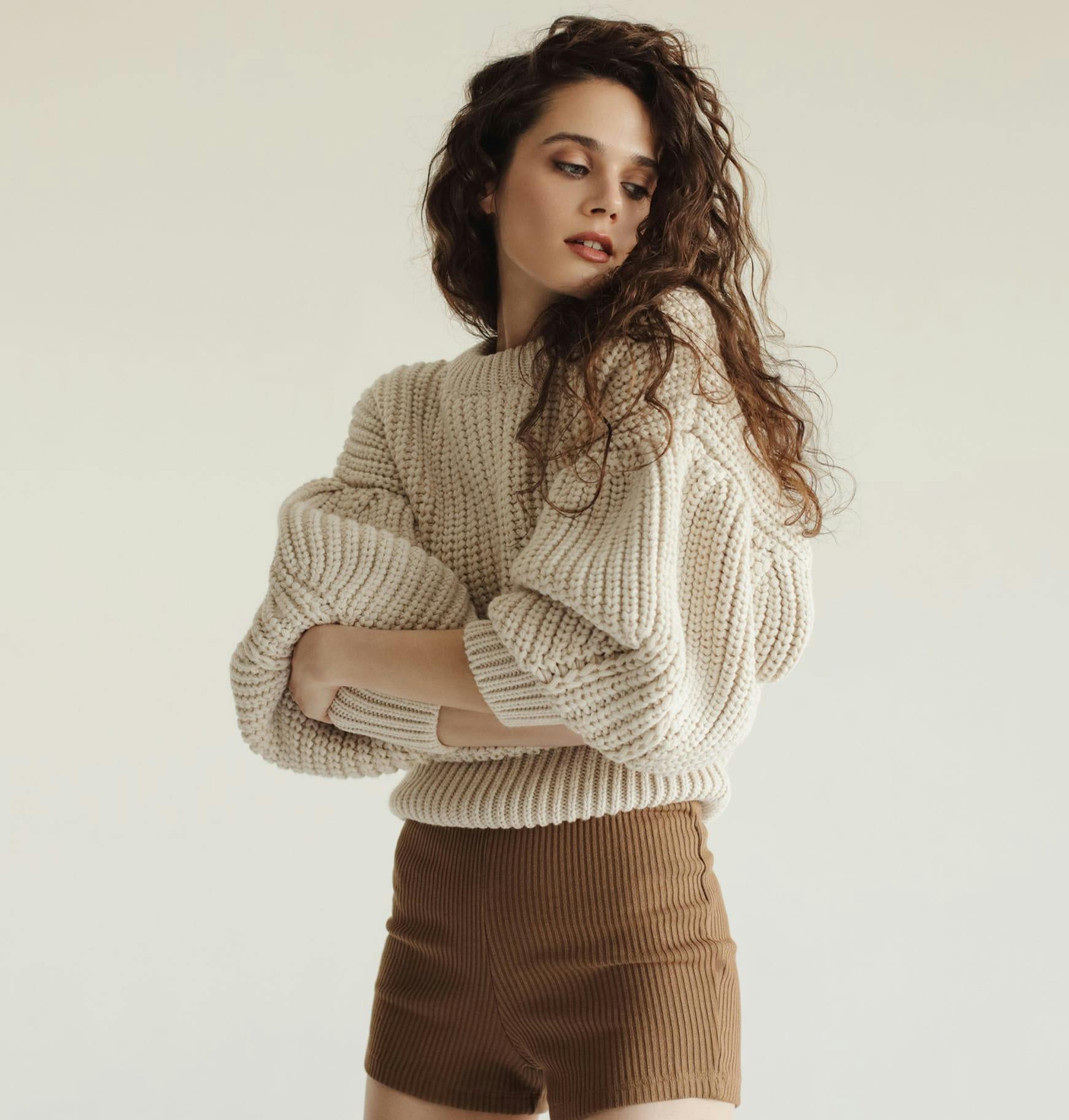 Woman in an oversized sweater