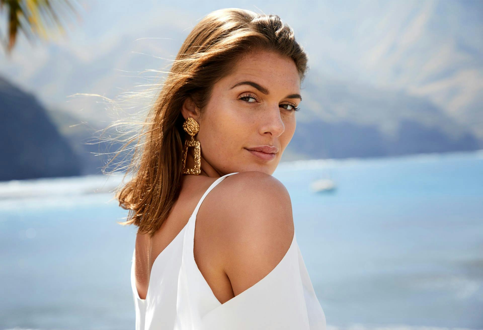 Woman in a white top