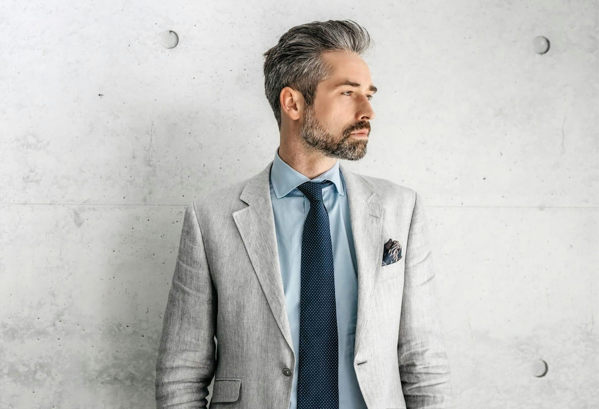 Man in a grey suit