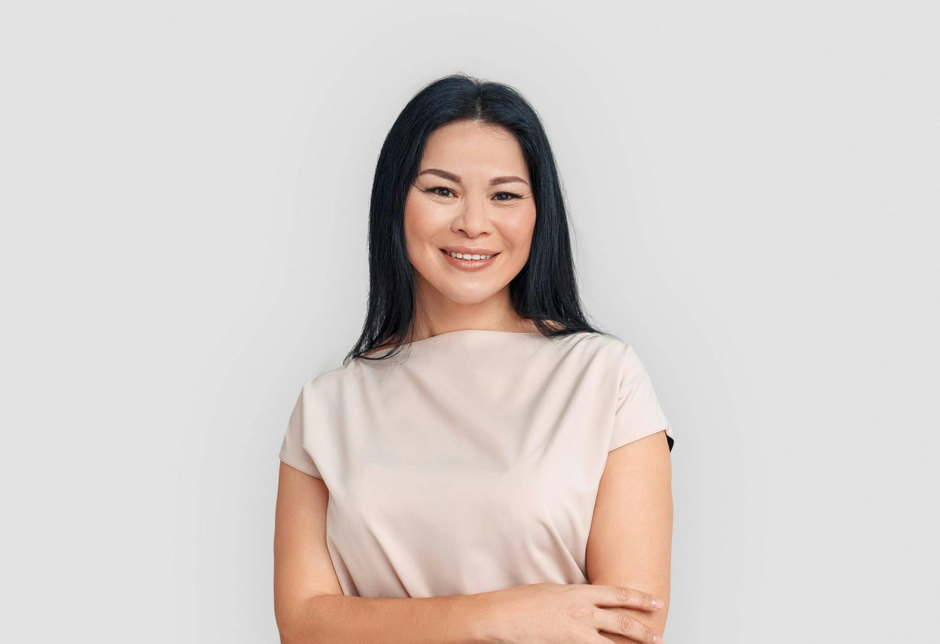 Woman with long black hair