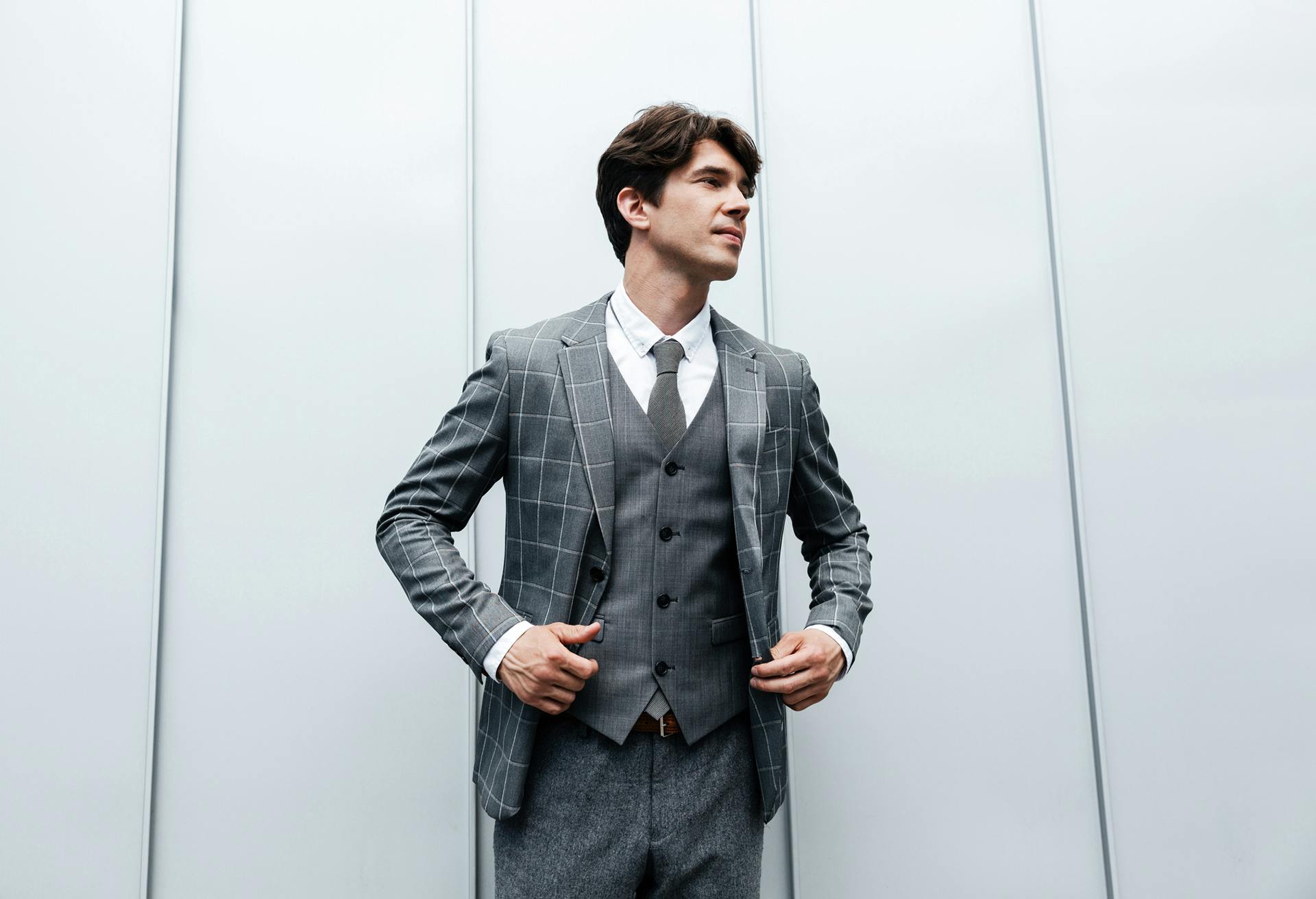 Man in a grey suit
