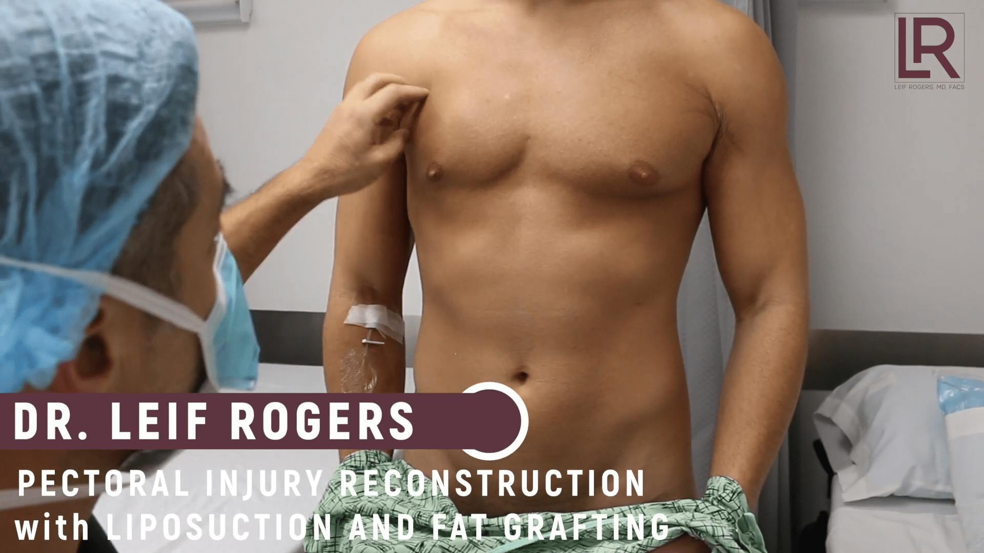 Dr. Leif Rogers meeting with patient for pectoral implants