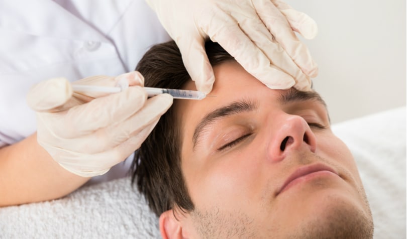 Man receiving injectable treatment