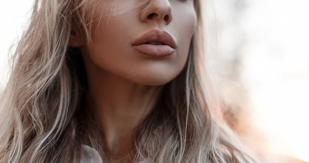 Woman with full lips