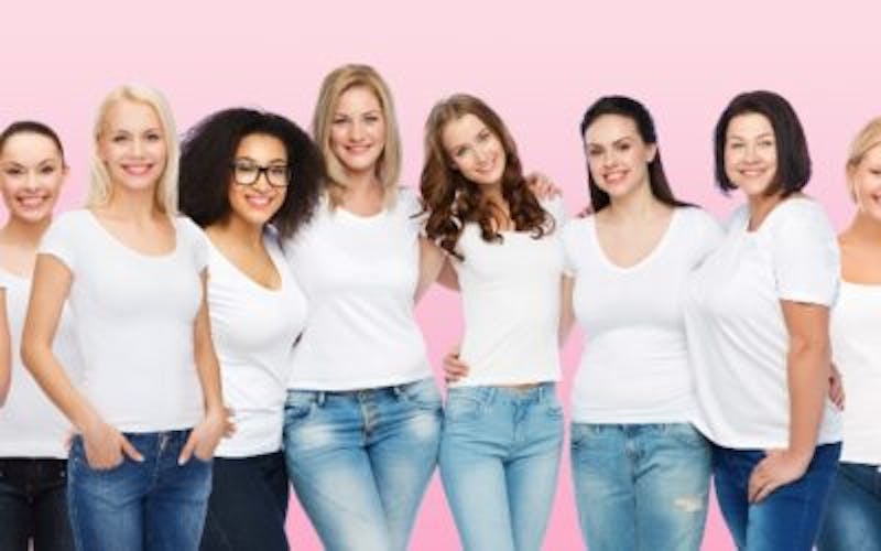 Group of women in white shirts