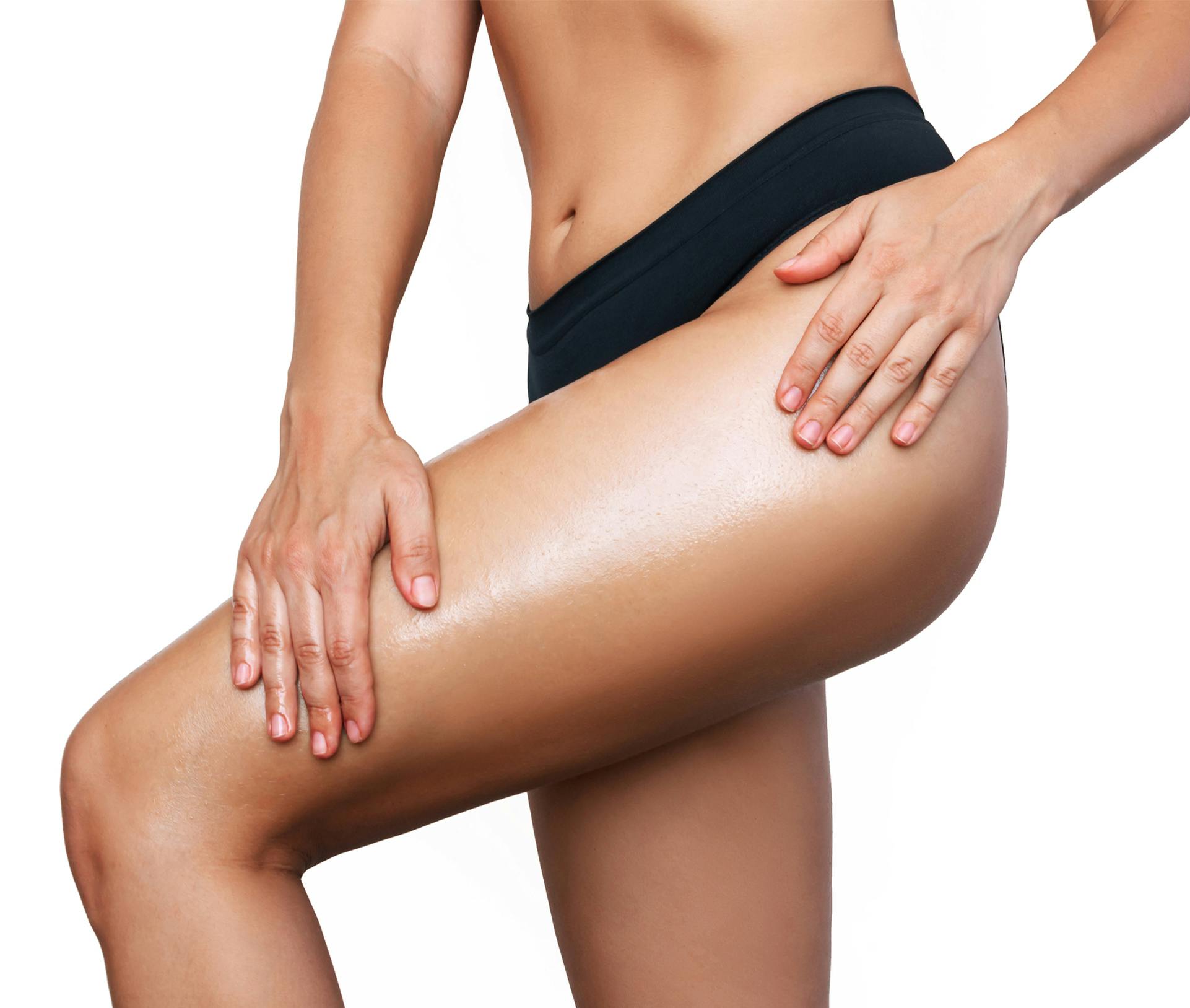 close up of womans thigh