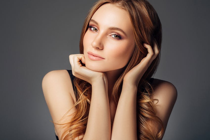 Woman looking into camera