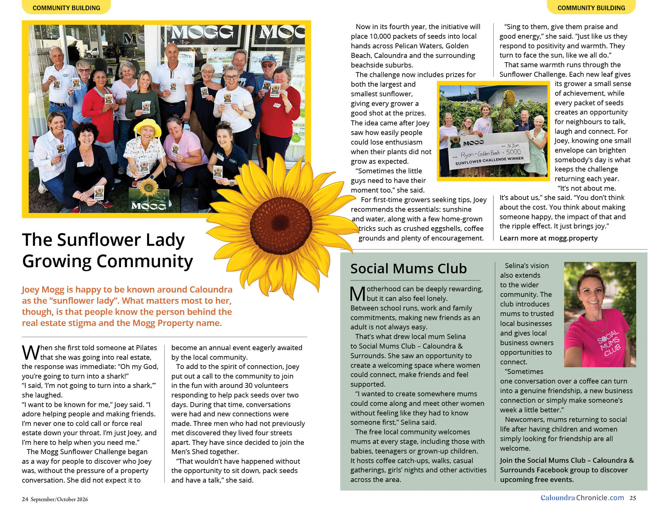 The Sunflower Challenge | As Featured in the Caloundra Chronicle