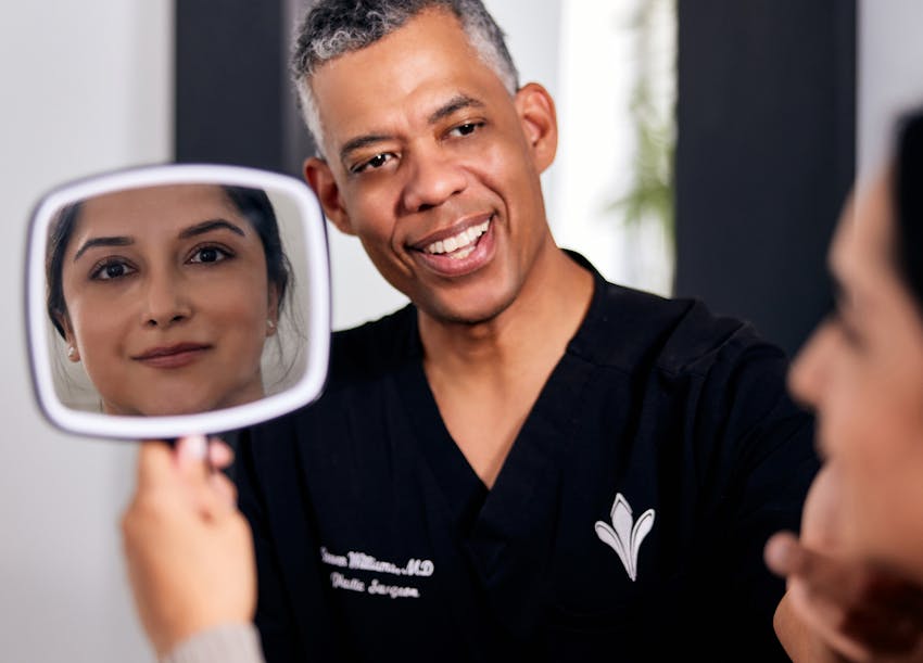 Dr. Steven Williams with a female patient