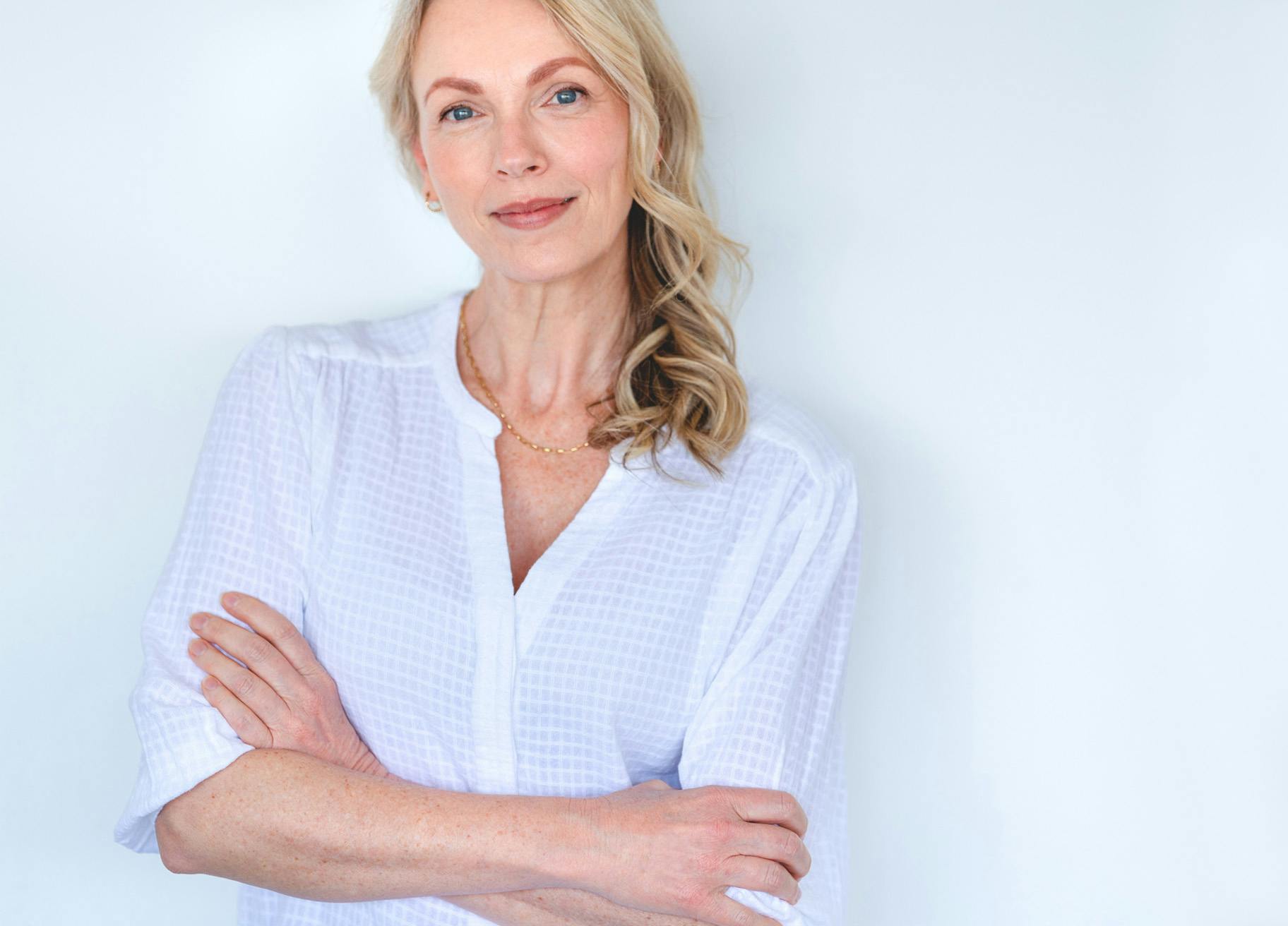 Woman in a white shirt