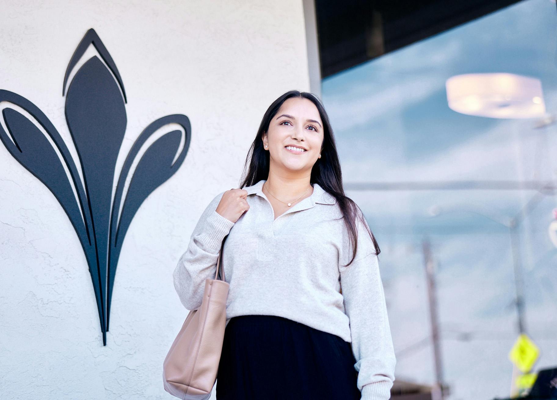 Woman smiling