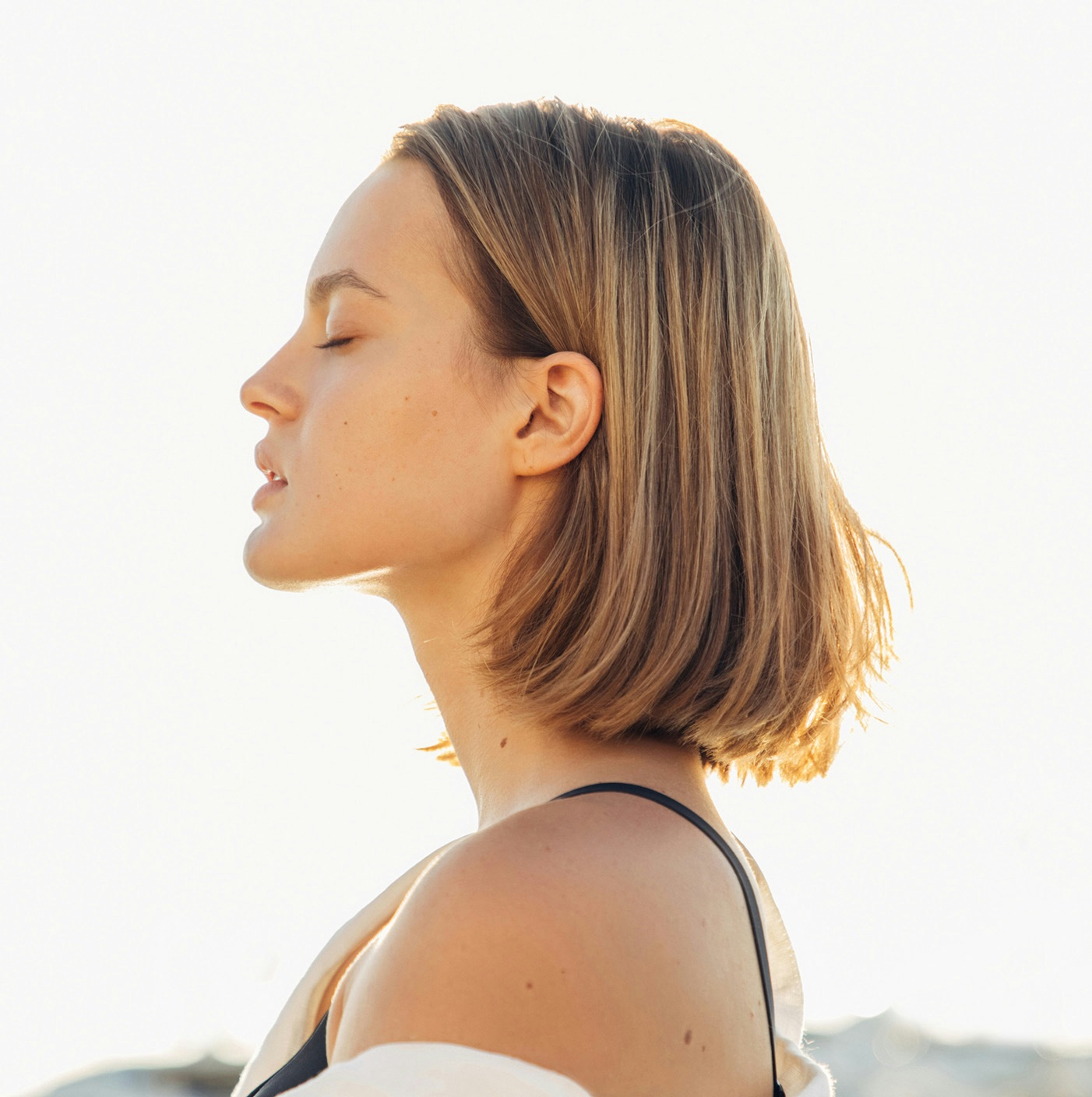 Woman's side profile