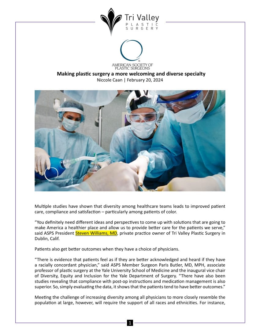 American Society of Plastic Surgeons article