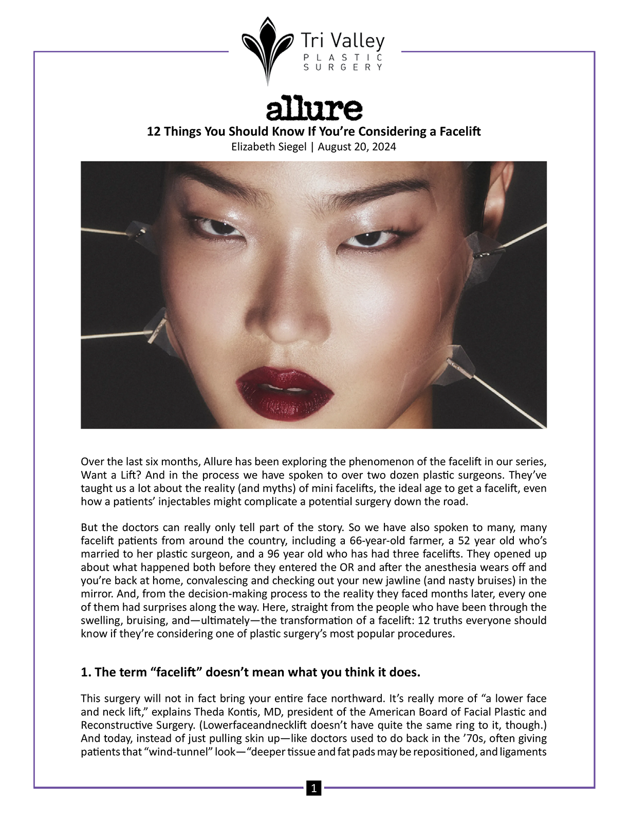 Allure Medical article