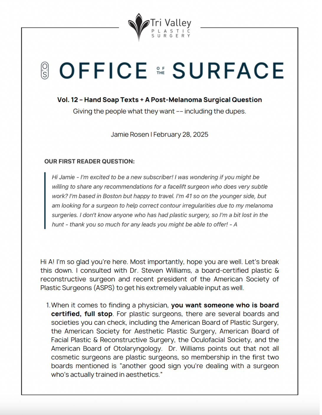 Office of the Surface article