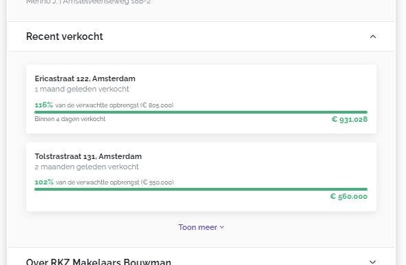 Voorbeeldreactie Mijn Verkoopmakelaar Recent verkocht