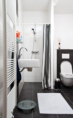 Schone badkamer die glimt