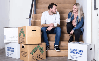 Even een pauze tijdens het verhuizen