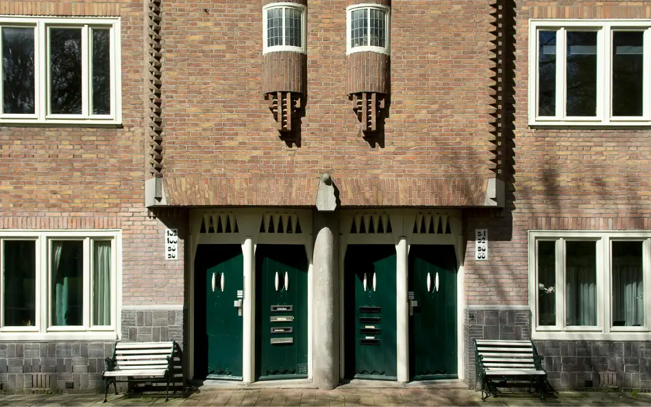 Houses in amsterdam in the school style